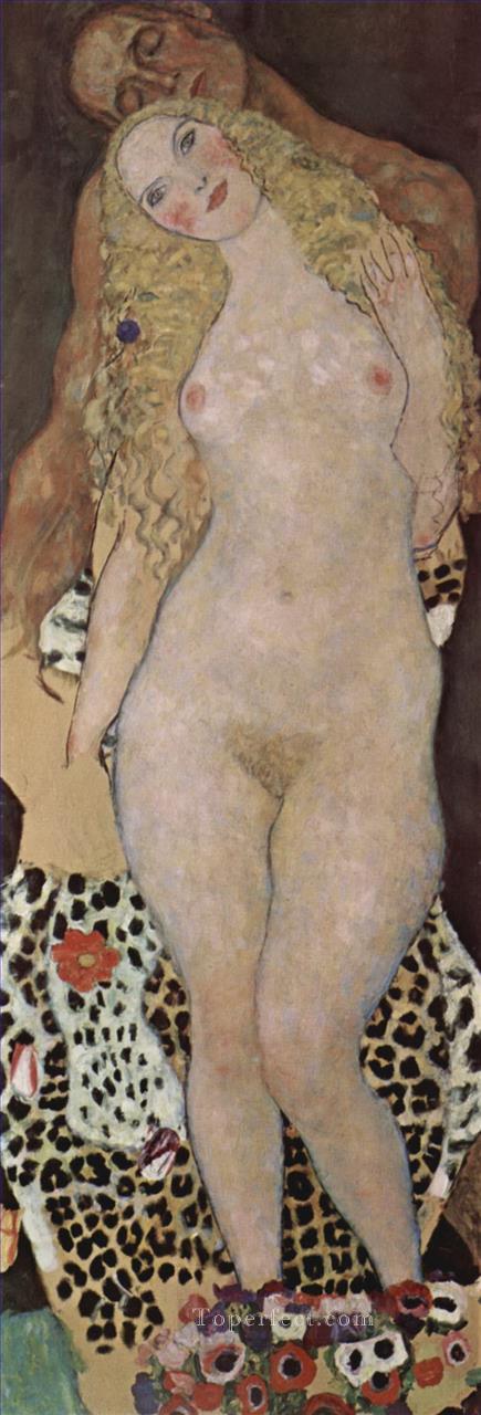 Adam y Eva Gustav Klimt Desnudo impresionista Pintura al óleo
